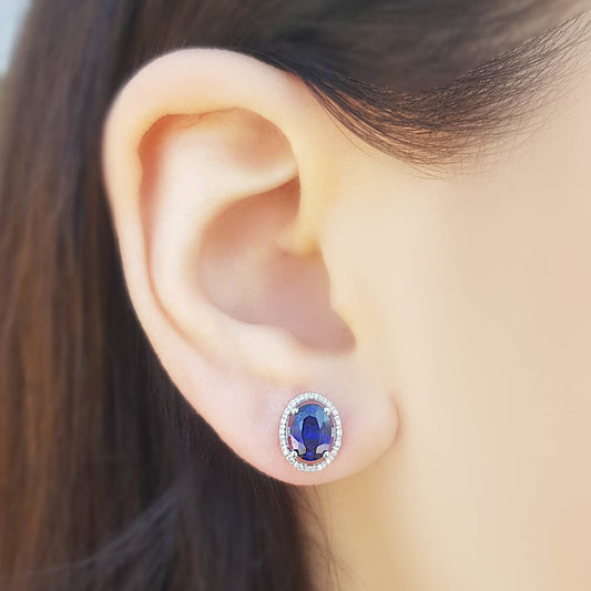 Обеци с Диаманти и Сапфири 2.09 карата