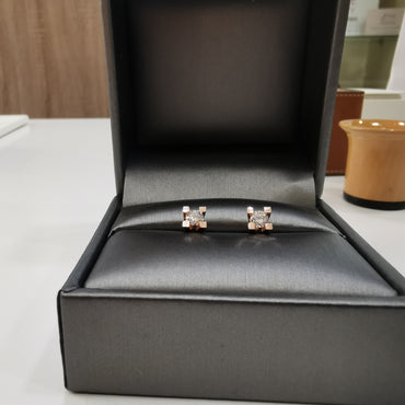 Обеци от розово злато с Диаманти 0.35 карата