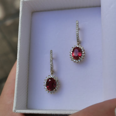 Обеци с рубини и диаманти 4.29 карата