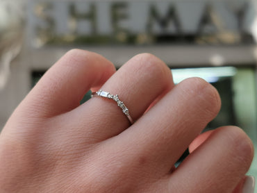 Диамантен пръстен бяло злато 0.16 карата