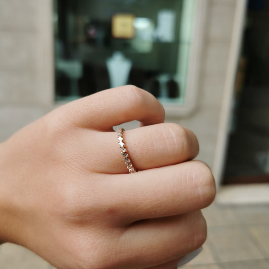 Диамантен пръстен от розово злато с диаманти 0.20 карата