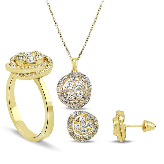 Диамантен сет жълто злато 1.17 карата