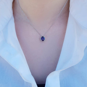 Златен комплект със Сапфири и Диаманти 4.22 карата