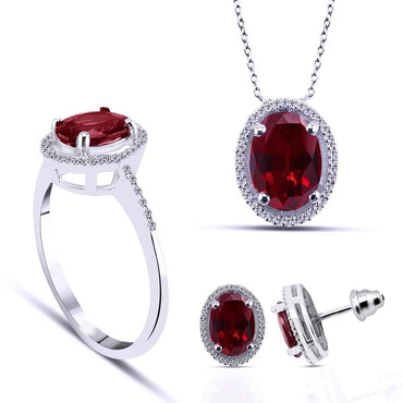 Комплект с Рубини и диаманти 3.77 карата