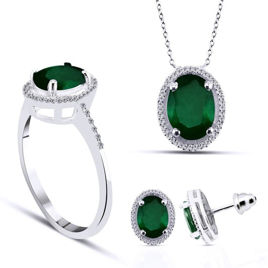 Диамантен комплект със Смарагди 3.47 карата
