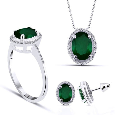 Диамантен комплект със Смарагди 3.47 карата