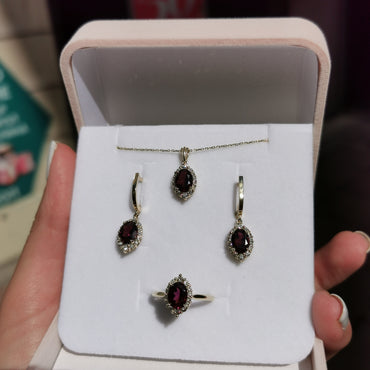 Комплект с Родалити и диаманти 6.52 карата