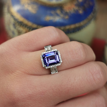 Пръстен с Танзанит и Диаманти 4.05 карата