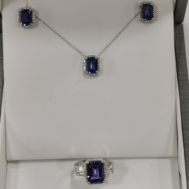 Висулка бяло злато с диаманти и Танзанит 1.66 карата