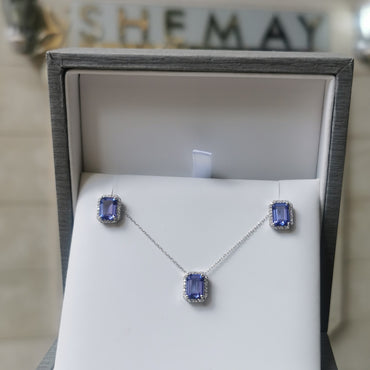 Комплект с Танзанит и Диаманти 9.64 карата