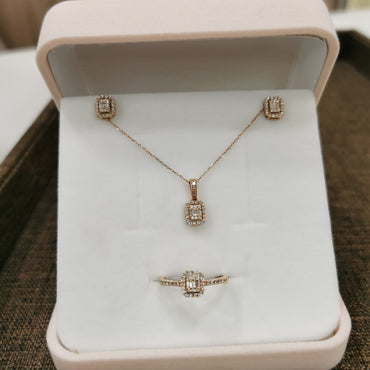 Диамантен сет розово злато 0.72 карата