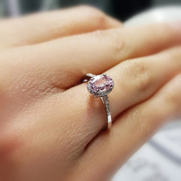 Пръстен с Морганит и Диаманти 0.55 карата