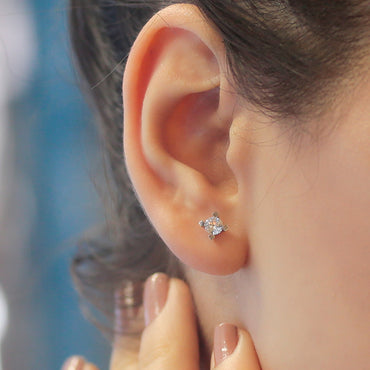 Обеци бяло злато с диаманти 0.43 карата