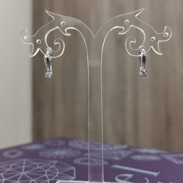 Обеци от бяло злато с Диаманти Английско закопчаване 0.16 карата