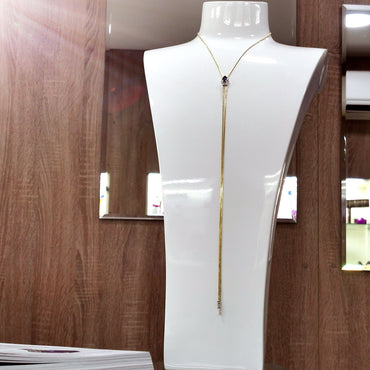 Колие 18 карата жълто злато с Диаманти и сапфир 1.18 карата