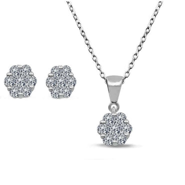 Комплект колие и обеци с диаманти 0.69 карата