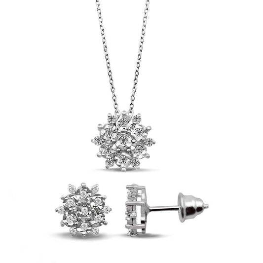 0.42 carat White gold diamond set