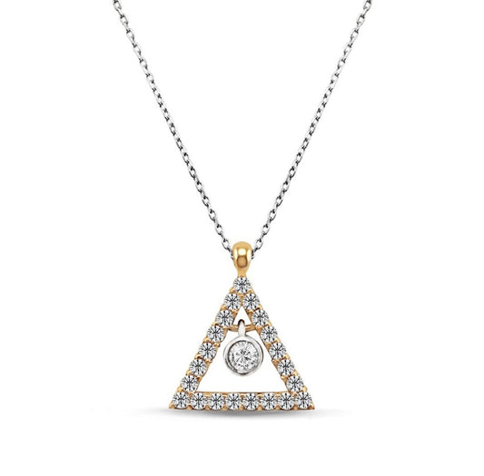 Висулка от розово злато с диаманти 0.29 карата