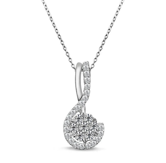 Диамантена висулка от бяло злато 0.50 карата