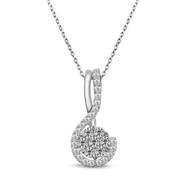 Диамантена висулка от бяло злато 0.50 карата