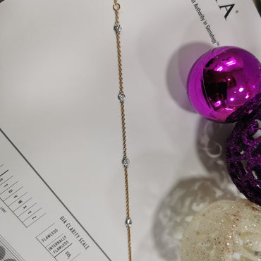 Дамска златна гривна от жълто злато 18к. с диаманти