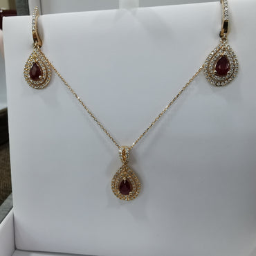 Обеци с диаманти и Рубини 1.62 карата