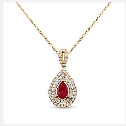 Висулка с диаманти и Рубин 0.80 карата