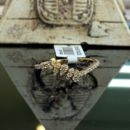 Дамски златен пръстен с диаманти 0.21 карата, изработен от 18 карата розово злато