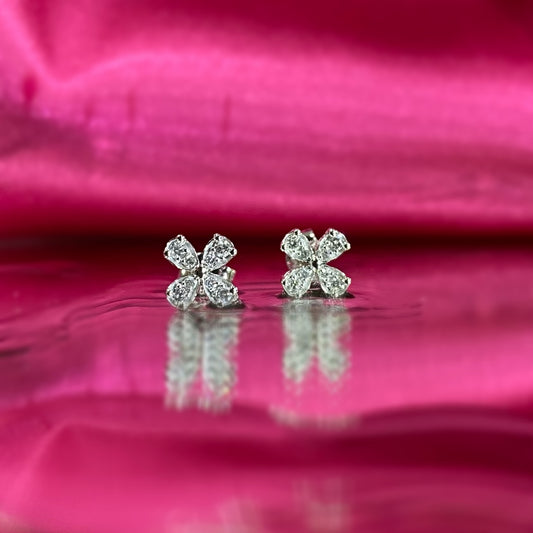 Обеци от бяло злато с диаманти 0.18 карата