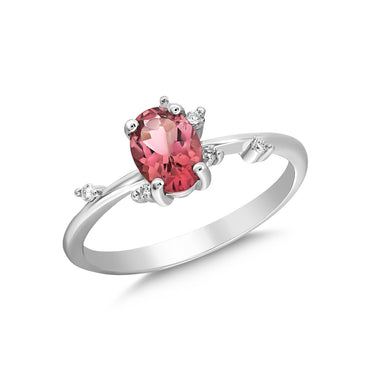 Пръстен с Турмалин и Диаманти 0.86 Карата