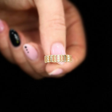 Пръстен халка от розово злато с Диаманти 0.09