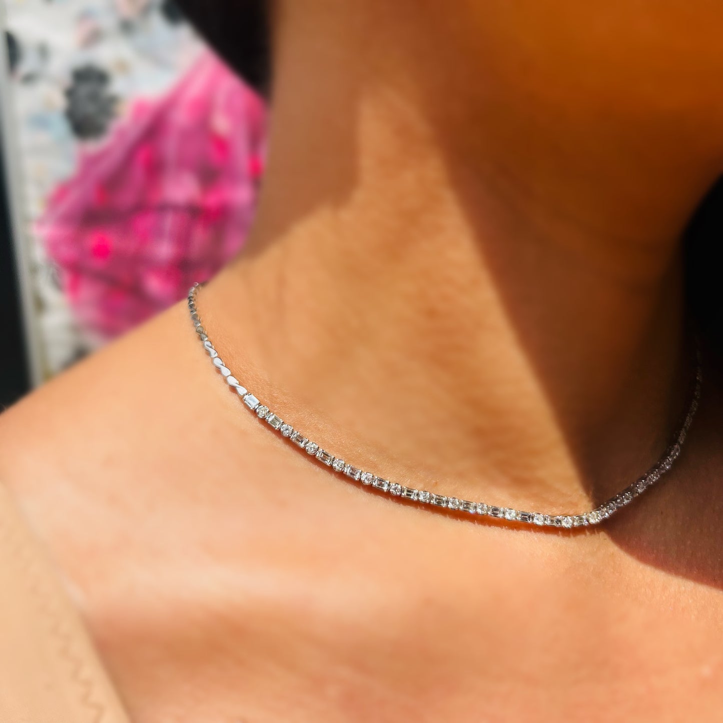 Колие бяло злато с диаманти 2.32 карата