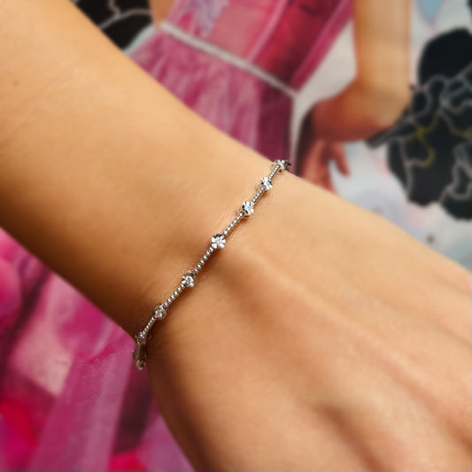 Диамантена гривна от бяло злато 0.26 карата