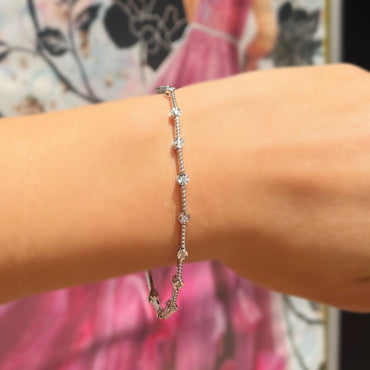 Диамантена гривна от бяло злато 0.26 карата