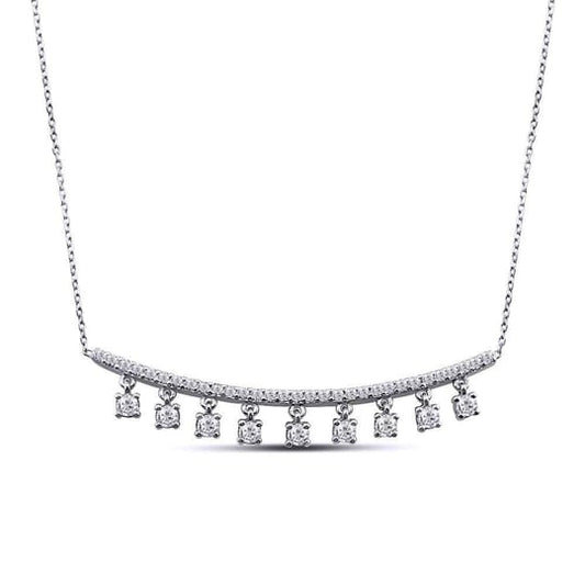 Колие от бяло злато с диаманти 0.88 карата