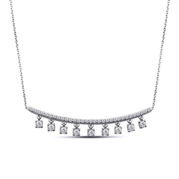Колие от бяло злато с диаманти 0.88 карата