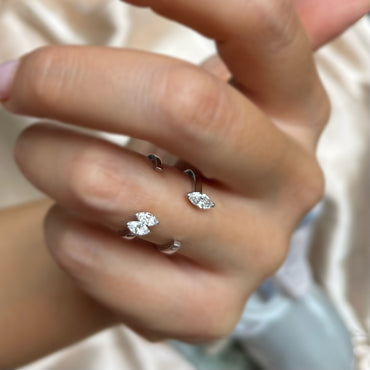 Пръстен от бяло злато с диаманти 0.45 карата