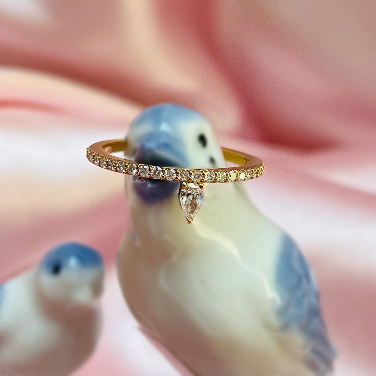 Пръстен от розово злато с диаманти 0.31 карата