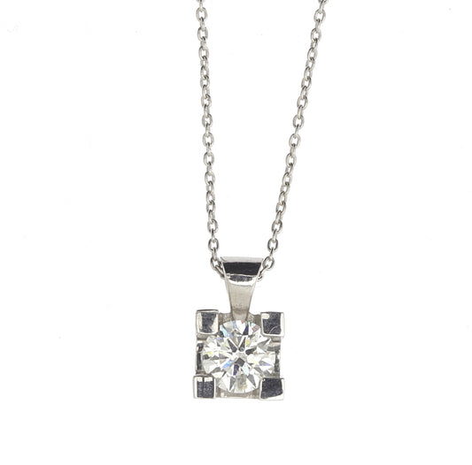 Висулка от бяло злато с диамант 0.31 карата
