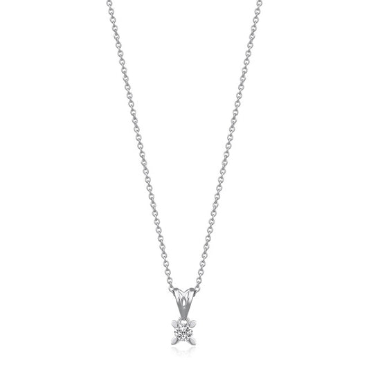 Висулка бяло злато с диамант 0.10