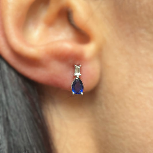 Обеци със сапфири и диаманти 1.20 карата