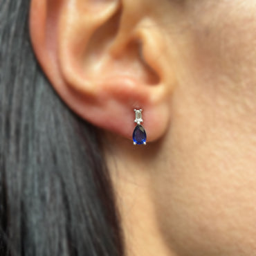 Обеци със сапфири и диаманти 1.20 карата