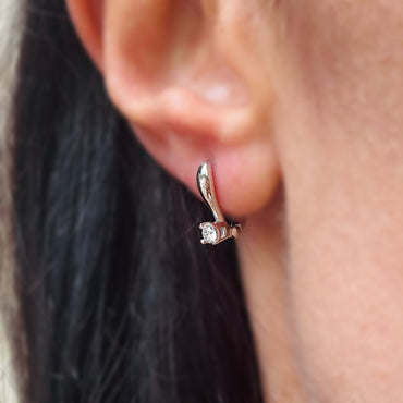 Обеци от бяло злато с диаманти 0.19 карата