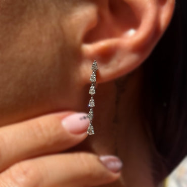 Обеци от бяло злато с диаманти 0.72 карата