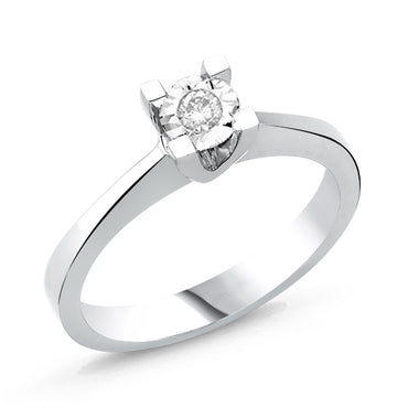 Златен годежен пръстен с диамант