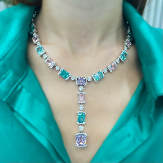 Диамантено колие с цветни скъпоценни камъни LIMITED EDITION Bahrain Diamond Exhibition 110.57 карата