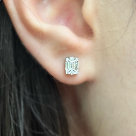 Обеци от бяло злато с диаманти 0.34 карата