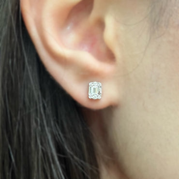 Обеци от бяло злато с диаманти 0.34 карата