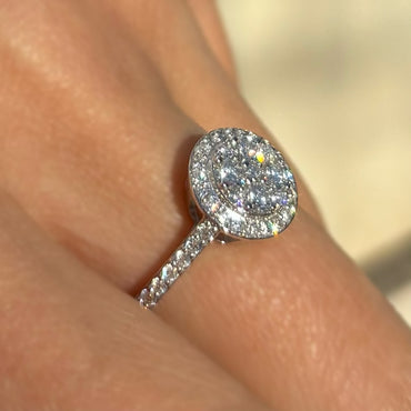 Диамантен пръстен от бяло злато 0.94 карата