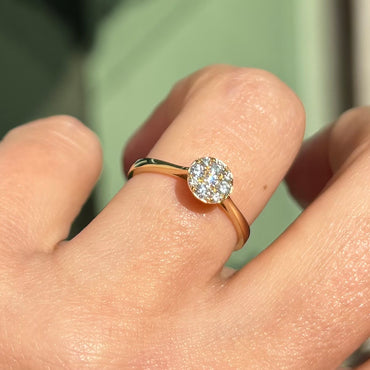 Пръстен от жълто злато с диаманти 0.27 карата